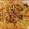 Espaguetis con mejillones