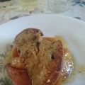 Hígado de pato  con manzanas caramelizadas.