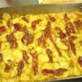 Patatas al horno con jamón en tiras