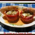 Tomates  rellenos sobre cama de salmorejo