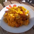 Arroz con alcachofas y chorizo