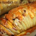 Patatas Hasselback con bacon y queso