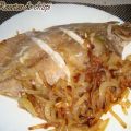 LENGUADO AL HORNO CON CEBOLLA CARAMELIZADA
