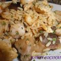 ARROZ FRITO CON  SETAS Y GAMBAS