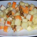 ENSALADA DE MANZANA, SURIMI Y NUECES CON MIEL.