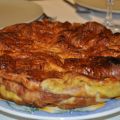 PASTEL DE CROISSANT, JAMON Y QUESO