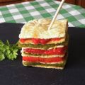 Milhojas de tortilla de pimientos