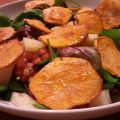 Ensalada con chips de boniato