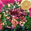 Ensalada de espinacas con nueces y bacon