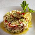 Timbal de pollo y tabouleh