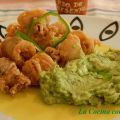 CALAMARES FRITOS CON CREMA DE AGUACATE
