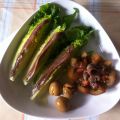 Cogollos y tomate con anchoas