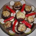 Champiñones rellenos gratinados al horno