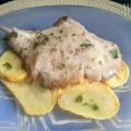 Raya a la plancha con patatas