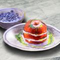 Milhojas de tomate, mozarella y tapenade