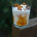 Helado de yogur y coulis de albaricoque