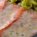 Carpaccio de salmón con pasta fresca