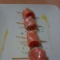 rollitos de sandia y salmón ahumado
