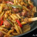 Pasta con  Salchichas y Verduras