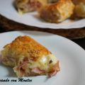 Rosca de hojaldre de jamón y queso