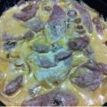 Solomillo de cerdo con nata y champiñones