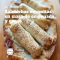 Salchichas envueltas en masa de empanada y queso