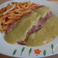 Relleno de carne con salsa de naranja y piña