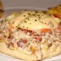GAMBAS BLANCAS RELLENAS DE CHAMPIÑÓN  Y JAMÓN