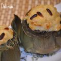 Alcachofas con corona de brandada de bacalao