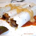 Canelones de berenjena con gorgonzola