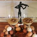 Sabayón con mermelada de arándanos y frambuesas.