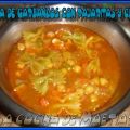 Sopa de garbanzos con pajaritas y Cia