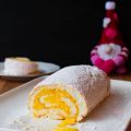 Brazo de merengue relleno de crema de naranja