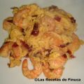 Revuelto de gambas y jamón