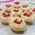 Canapés de atún, huevo y surimi