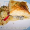 Hojaldre con Bacalao y Gulas al ajillo
