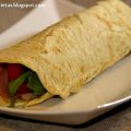 Piadina de mozzarella, lacón y rúcula