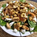 Ensalada de espinacas y pollo en salsa de soja