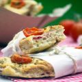 focaccia de salami y albahaca fresca