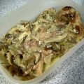 Chuletas de aguja con setas en salsa.[...]