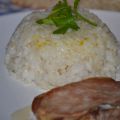 arroz blanco con chuleta ibérica