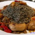 CHOQUITOS ENCEBOLLADOS CON ARROZ NEGRO
