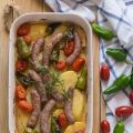 Salchichas al horno con patatas