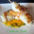 MINI BROCHETAS DEL MAR CON CHUTNEY DE ZANAHORIAS
