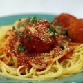 Albondigas de pollo con espaguetis facil y rico