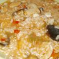 Arroz caldoso con sepia, almejas y mejillones