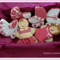 Galletas decoradas y Globo de pañales para Henar
