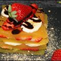 Milhojas de gelatina de naranja con fresas y[...]