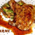 Chuletas de cerdo con romero, soja y miel
