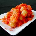 Pisto de pimiento rojo y cebolla con garbanzos